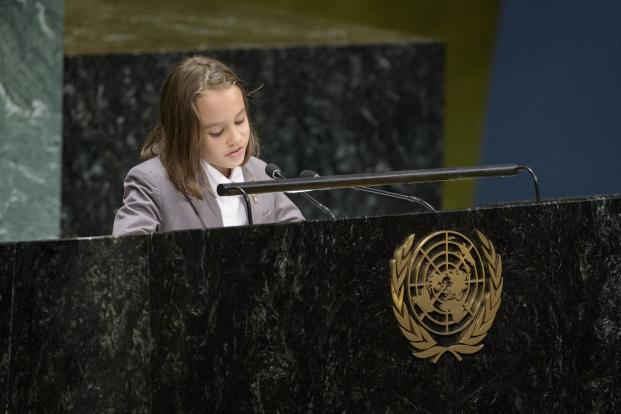Commemoration of the 30th anniversary of the Convention on the Rights of the Child: 9-year-old Mayleen represents Monaco