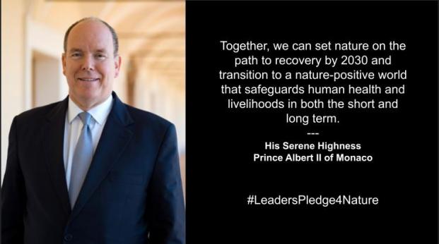 S.A.S. le Prince Albert II de Monaco au Leaders Pledge for Nature 