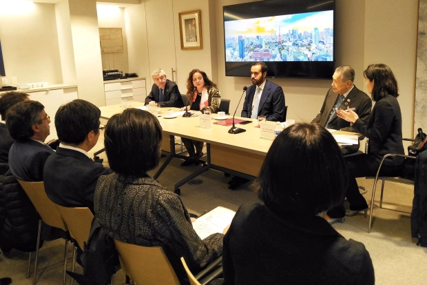The President of the International Olympic Committee and the President of the Organizing Committee for the Tokyo 2020 Olympic and Paralympic Games at the Permanent Mission of Monaco to the UN